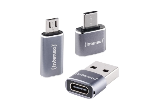 Intenso 3-pack USB Adapter MIX USB-C/A/MICRO MIX480 Aluminiu