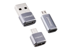 Intenso 3-pack USB Adapter MIX USB-C/A/MICRO MIX480 Aluminiu