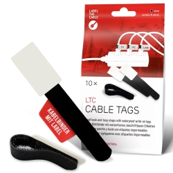 LTC Klettkabelbinderlabel Set wiederverwendbar, schwarz,10er