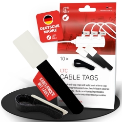 LTC Klettkabelbinderlabel Set wiederverwendbar, schwarz,10er