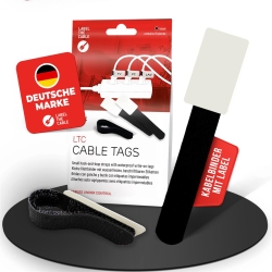 LTC Klettkabelbinderlabel Set wiederverwendbar, schwarz,30er