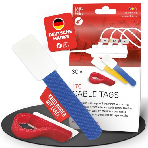 LTC Klettkabelbinderlabel Set wiederverwendbar, mix,30er