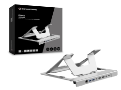 CONCEPTRONIC Notebook Halterung + 7-in-1 Docking silber
