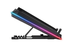CONCEPTRONIC USB-C Laptop-Kühlpad + Handyhalter, RGB, 12V