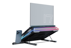 CONCEPTRONIC USB-C Laptop-Kühlpad + Handyhalter, RGB, 12V