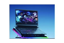 CONCEPTRONIC USB-C Laptop-Kühlpad + Handyhalter, RGB, 12V