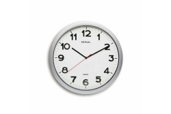 MAUL Wanduhr MAULstep, 40 cm, Quarzuhr, inkl. Batt.,silber