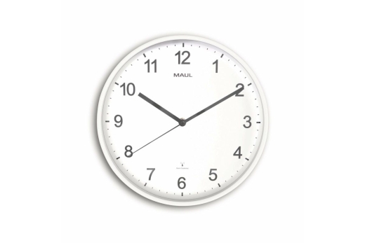MAUL Wanduhr MAULsprint, 30,5 cm, Funkuhr,inkl. Batt.,weiß