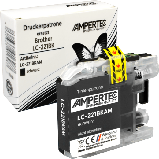 Ampertec Tinte kompatibel mit Brother LC-221BK schwarz