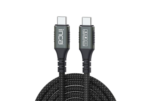 INCA USB-Kabel USB-C4.0/40Gbps/PD3.1 240W/8K-UltraHD 0.80m