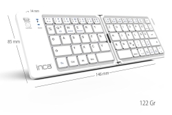 INCA Tastatur IBK-580BT BT5.0, Faltbar, schlank, USB-C
