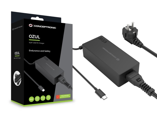 CONCEPTRONIC Ladegerät 1Port GaN USB-C 65WPD3.0/PPS sw