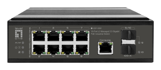 LevelOne Industr.PoE+Switch 8x2.5G PoE/2x1G/10G SFP+Uplinks