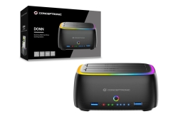 CONCEPTRONIC Festplattengehäuse 2.5/3.5HDD/SSD 2xUSB-A sw