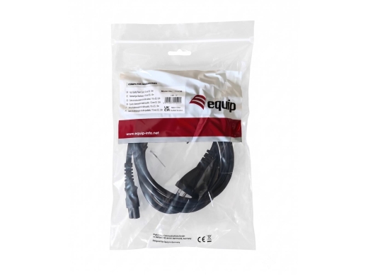 Equip Stromkabel T12 ->C5 Bu/St schwarz 3.00m PVC