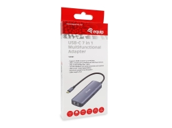 Equip Adapter USB-C->2xHDMI/RJ45/2xUSB-A/USB-C3.2...