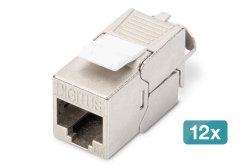 DIGITUS CAT 6A Keystone Modul geschirmt werkzeugfrei. 12 Stk