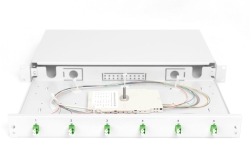 DIGITUS LWL Spleißbox 1HE, bestückt, 6x LC-APC DX, OS2