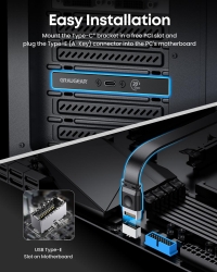 GRAUGEAR Erweiterungskabel USB-C m. PCI Slotblech...