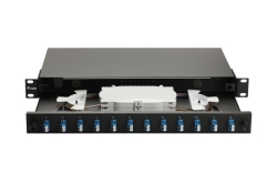 Equip LWL-Spleißkasten 12-Port LC-Duplex OS2 1U komplett sw