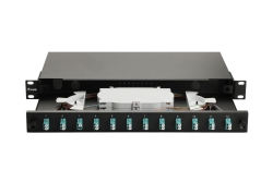 Equip LWL-Spleißkasten 12-Port LC-Duplex OM3 1U komplett sw
