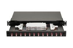 Equip LWL-Spleißkasten 12-Port LC-Duplex OM4 1U komplett sw