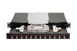 Equip LWL-Spleißkasten 12-Port LC-Duplex OM4 1U komplett sw