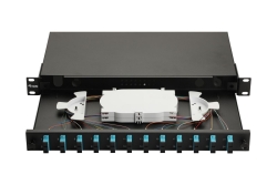 Equip LWL-Spleißkasten 12-Port SC-Duplex OM3 1U komplett sw