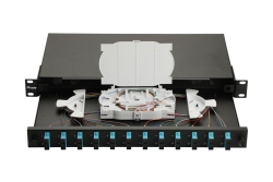 Equip LWL-Spleißkasten 12-Port SC-Duplex OM3 1U komplett sw