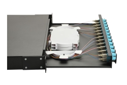 Equip LWL-Spleißkasten 12-Port SC-Duplex OM3 1U komplett sw