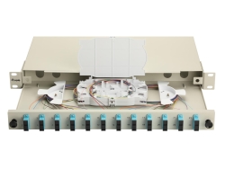 Equip LWL-Spleißkasten 12-Port SC-Duplex OM3 1U komplett gr