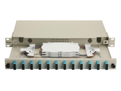 Equip LWL-Spleißkasten 12-Port SC-Duplex OM3 1U komplett gr