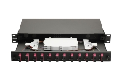 Equip LWL-Spleißkasten 12-Port SC-Duplex OM4 1U komplett sw