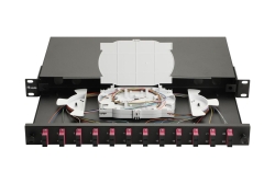 Equip LWL-Spleißkasten 12-Port SC-Duplex OM4 1U komplett sw