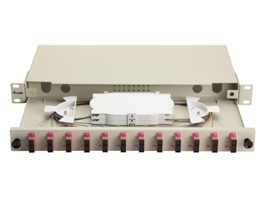Equip LWL-Spleißkasten 12-Port SC-Duplex OM4 1U komplett gr