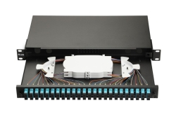 Equip LWL-Spleißkasten 24-Port LC-Duplex OM3 1U komplett sw