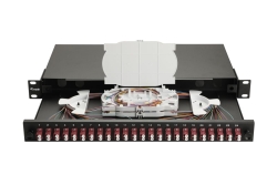 Equip LWL-Spleißkasten 24-Port LC-Duplex OM4 1U komplett sw