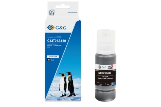 G&G Tinte komp: mit Epson 114/C13T07A140 EcoTank (70ml) BK
