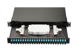 Equip LWL-Spleißkasten 24-Port SC-Duplex OM3 1U komplett sw