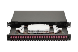 Equip LWL-Spleißkasten 24-Port SC-Duplex OM4 1U komplett sw