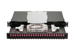 Equip LWL-Spleißkasten 24-Port SC-Duplex OM4 1U komplett sw