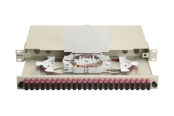 Equip LWL-Spleißkasten 24-Port SC-Duplex OM4 1U komplett gr