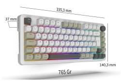 INCA Gaming Tastatur RGB/GraySwitch/USB-C/BT 2.00m weiß