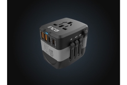 INCA Universal Reiseadapter +USA/EU/UK/AUS schwarz