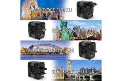 INCA Universal Reiseadapter +USA/EU/UK/AUS schwarz