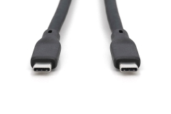 DIGITUS USB 4.0 Anschlusskabel Typ C-C Silikon St/St 1,5 sw