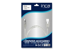 INCA Druckerkabel USB-A2.0->Anschluss Drucker 1.50m transp.