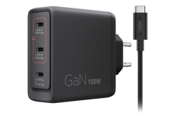 Lenovo 100w Mulit-Port USB-C GaN Charger Black EU