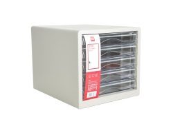 DELI Schubladenbox 5 Schubladen 27,5x34x26cm hellgrau