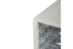 DELI Schubladenbox 5 Schubladen 27,5x34x26cm hellgrau